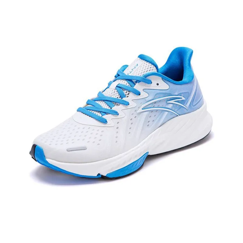 Anta Cushioned Slip-Resistant Abrasion-Resistant Breathable Low-Top Running Shoes Men's White Blue Multicolor-1