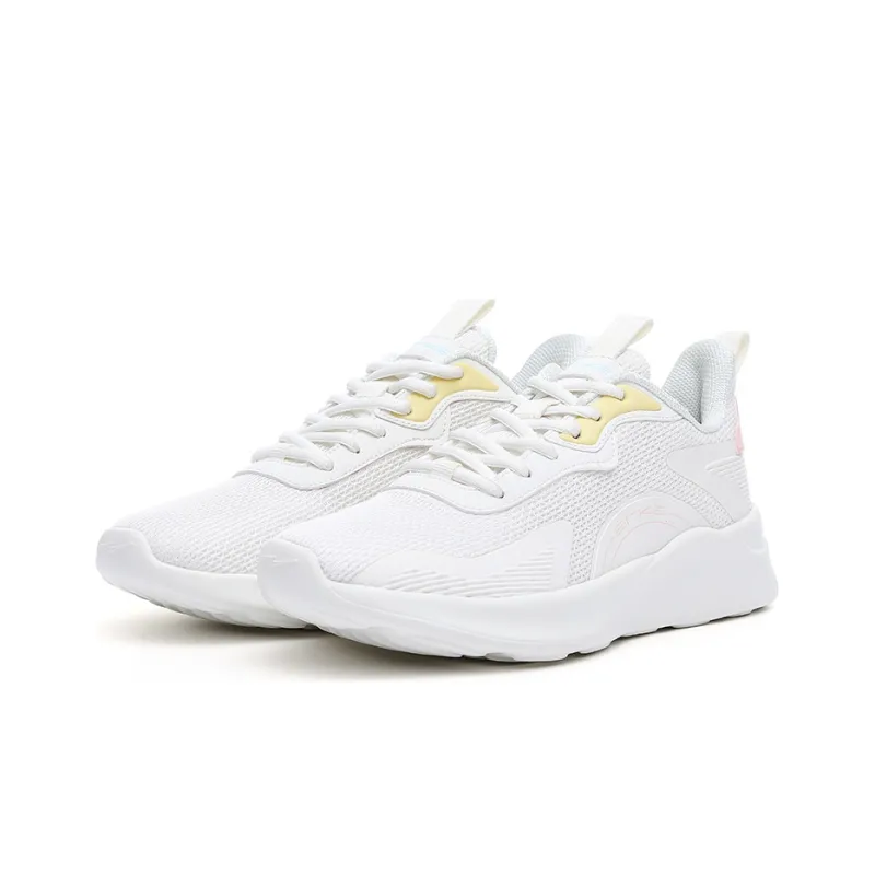 Erke Running Shoes Women's Low Top Ivory White/Lake Blue-2