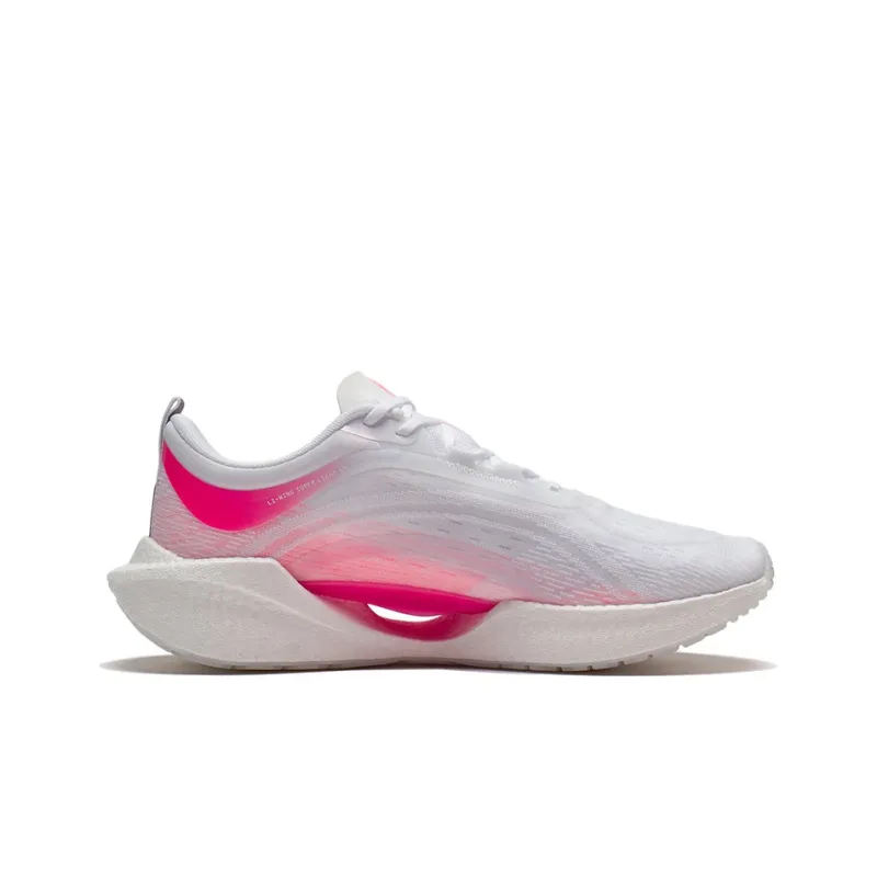 LiNing Super Light 19 Cushioned Slip Resistant Running Shoes Women's White Pink-1
