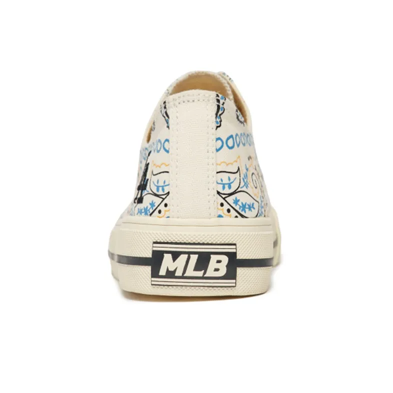 MLB Playball Durable Lightweight And Breathable Low Top Skateboard Shoes Unisex White-4