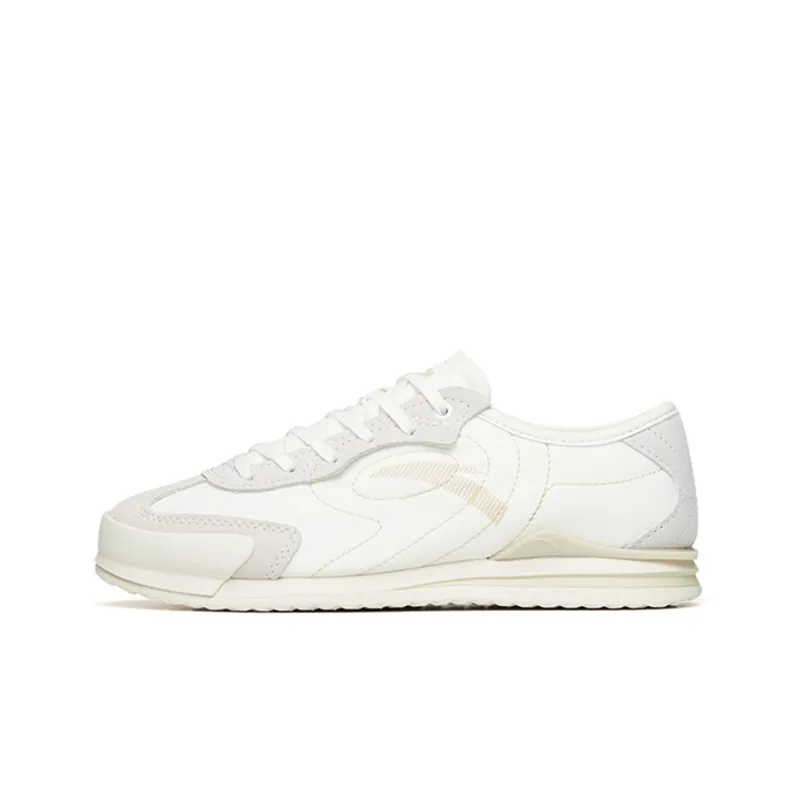 Anta Life Collection Cushioning Anti-Slip Wear-Resistant Breathability Low-Top Casual Shoes Women's White Beige Yellow-0
