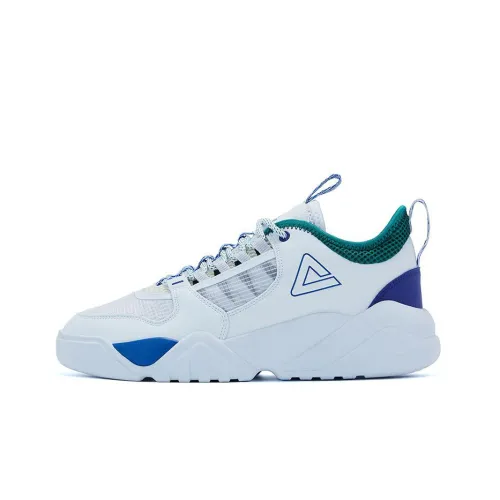 PEAK Basketball Culture Series Casual Shoes Men Low-Top Large White/Grass Green/Blue