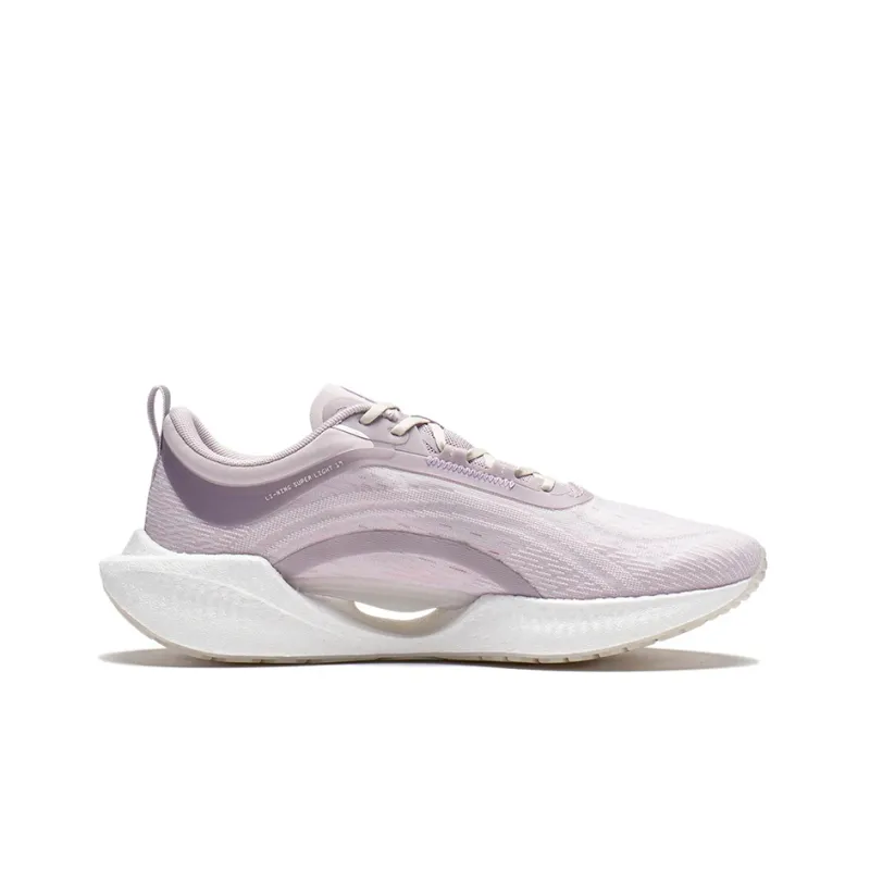 LiNing Super Light 19 Breathable And Lightweight Low Top Running Shoes Women's Dusty Pink Purple-1