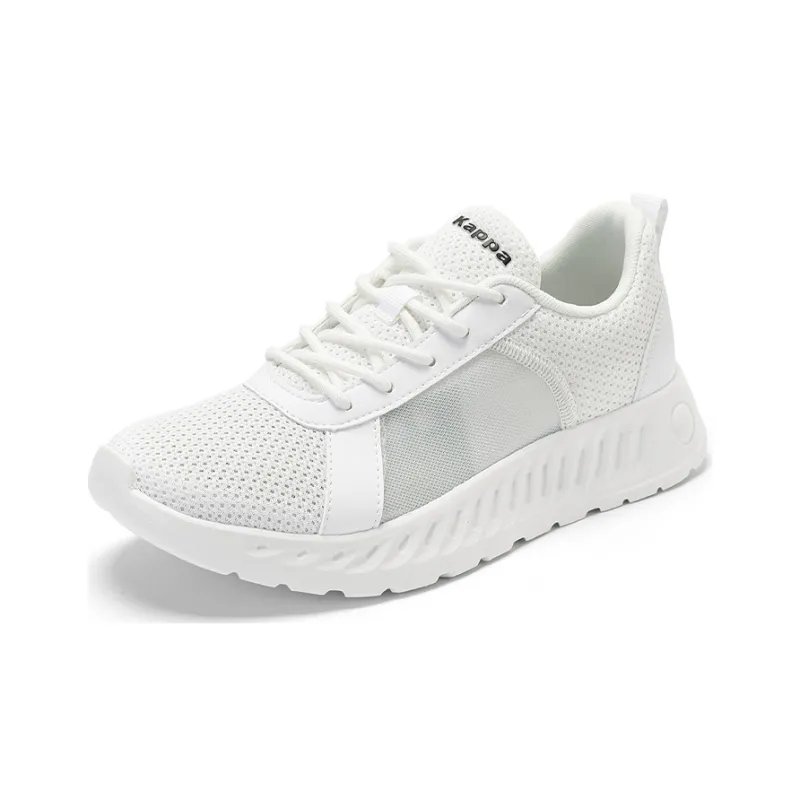 Kappa Breathable Wear-Resistant Cushioning Lightweight Low-Top Casual Running Shoes Unisex White Gray-1