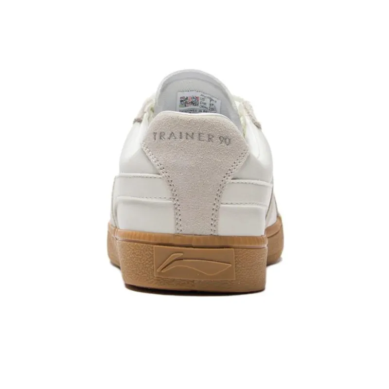 LiNing Abrasion Resistant, Lightweight, And Breathable Low Top Skateboard Shoes Men's Mist White-5