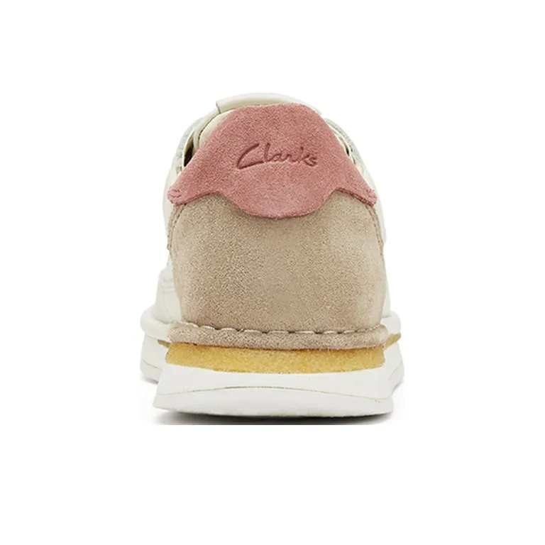 Clarks Low-Top Casual Shoes Women's White Rose Pink-2