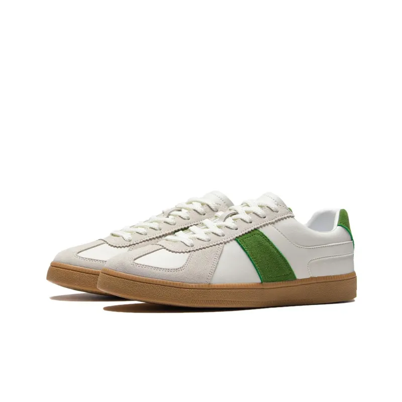 LiNing Durable Lightweight And Breathable Low Top Skateboard Shoes Men's White Green-2