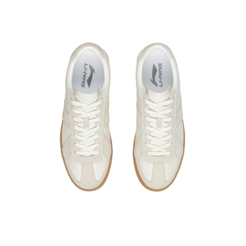 LiNing Abrasion Resistant, Lightweight, And Breathable Low Top Skateboard Shoes Men's Mist White-3
