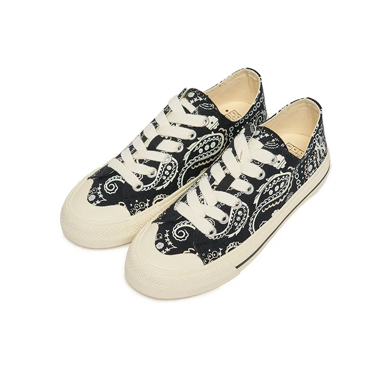MLB Playball Paisley Lightweight And Breathable Low Top Skateboard Shoes Unisex Black-2