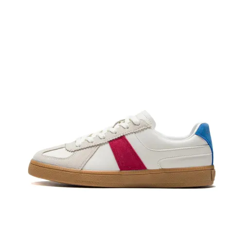 LINING Yunchuan Skateboard Shoes Women's Low-Top Mist White/Brier Red