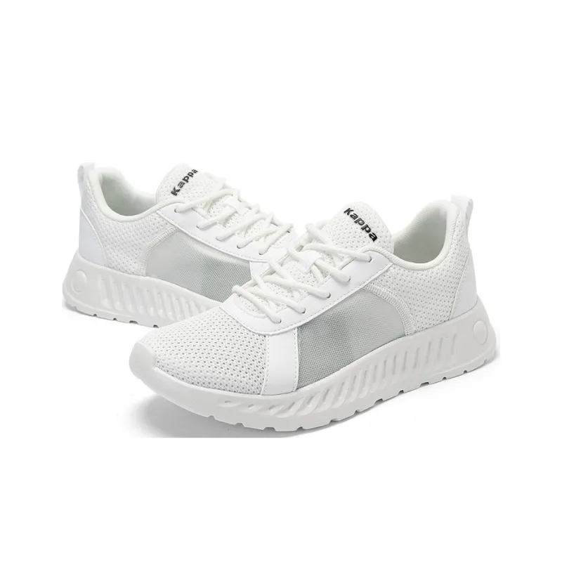 Kappa Breathable Wear-Resistant Cushioning Lightweight Low-Top Casual Running Shoes Unisex White Gray-3