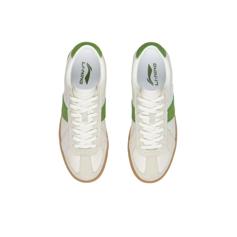 LiNing Durable Lightweight And Breathable Low Top Skateboard Shoes Men's White Green-3