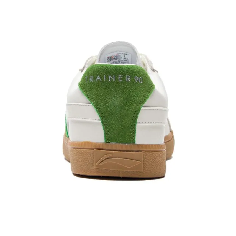 LiNing Durable Lightweight And Breathable Low Top Skateboard Shoes Men's White Green-5