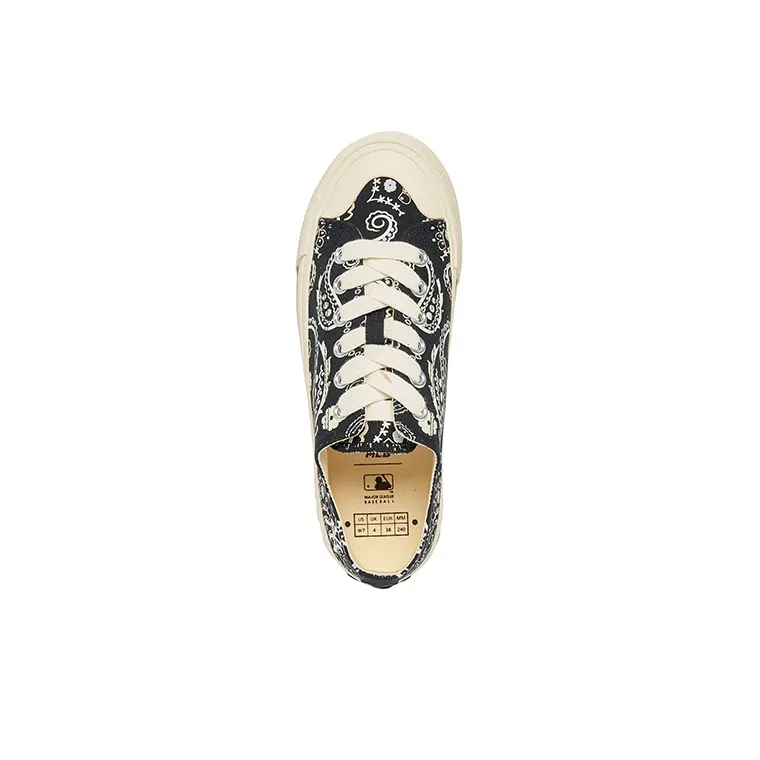 MLB Playball Paisley Lightweight And Breathable Low Top Skateboard Shoes Unisex Black-3
