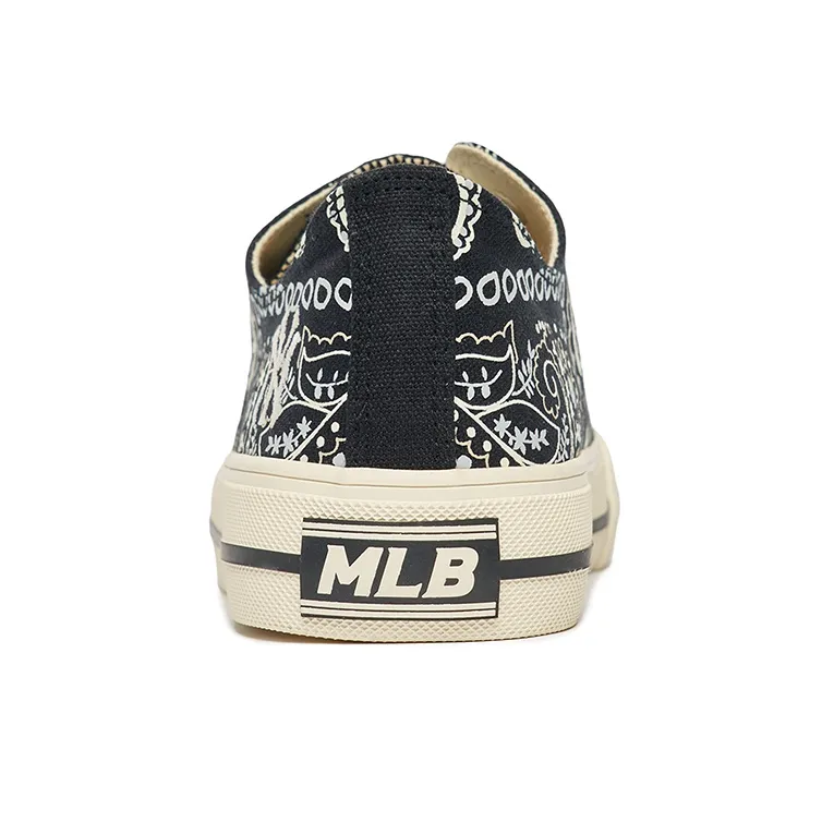 MLB Playball Paisley Lightweight And Breathable Low Top Skateboard Shoes Unisex Black-4
