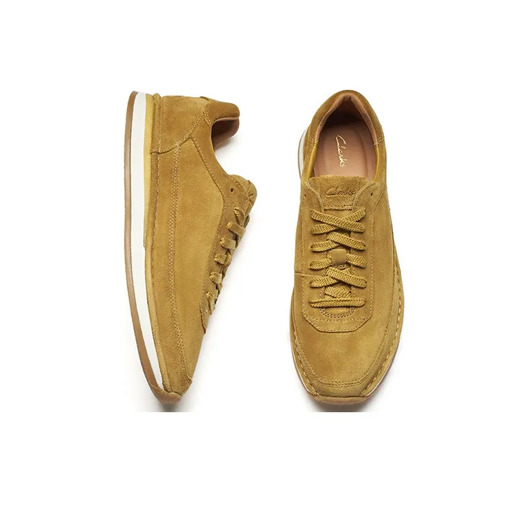Clarks Low Top Casual Shoes Men's Burnt Yellow-4
