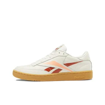 Reebok Club C Anti-Slip And Wear-Resistant Lightweight Low-Top Skateboard Shoes Men's White Red