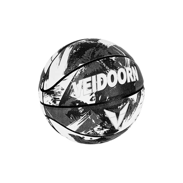 VEIDOORN PU Basketball Black White Size 7 Training Unisex-2