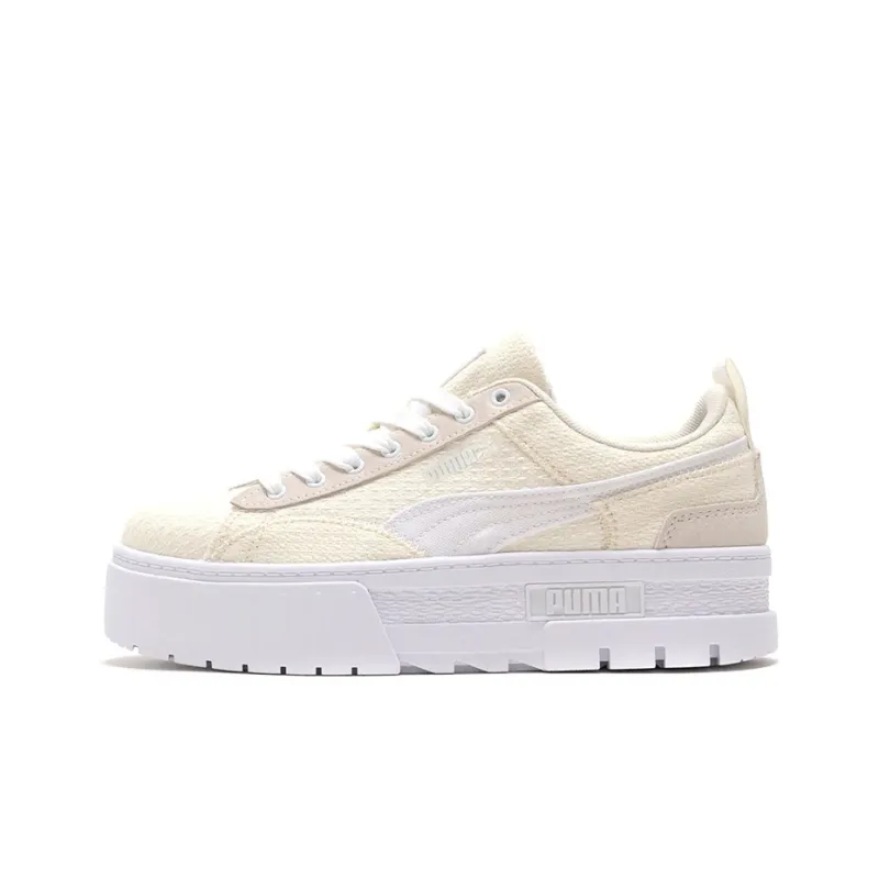 PUMA Mayze Patchwork Thick Sole Retro Casual Skateboarding Shoes White Women's-0