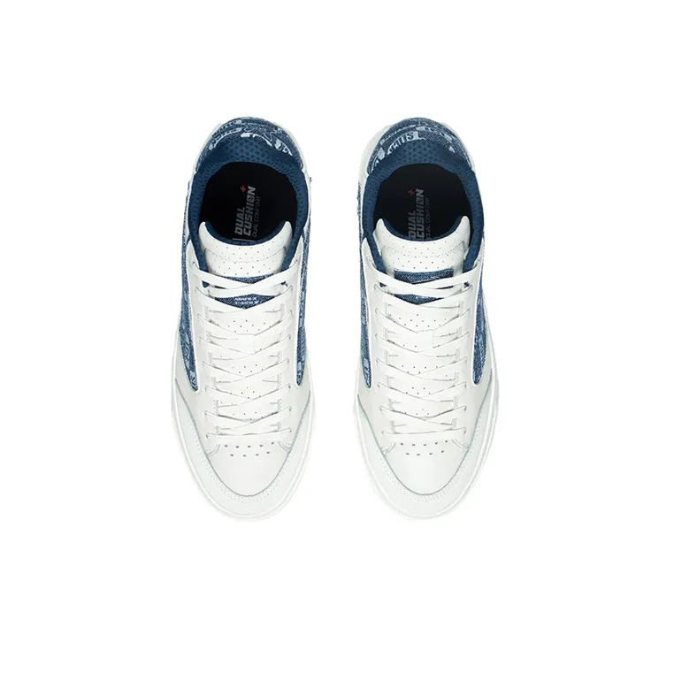 LiNing Wave 180 Anti Slip And Wear Resistant Lightweight Low Top Skateboard Shoes Men's White Blue-3