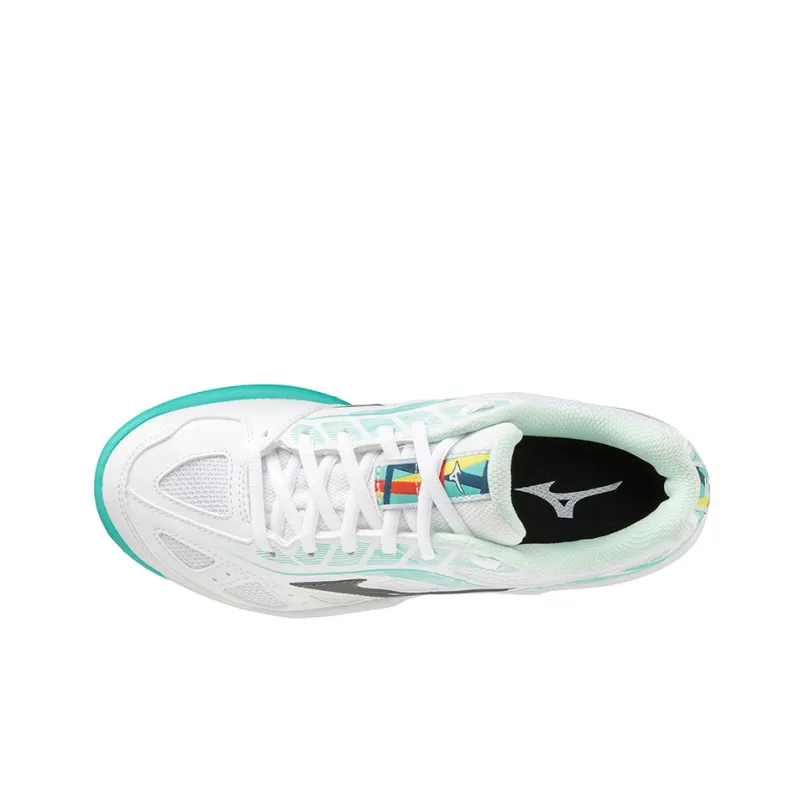 Mizuno Tennis Shoes Women's Low Top White/Mint Green/Black-2