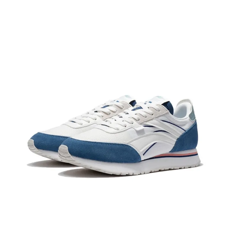 LiNing ChengFeng Slip Resistant Cushioning Abrasion Resistant Low Top Sports Casual Shoes White Blue-2