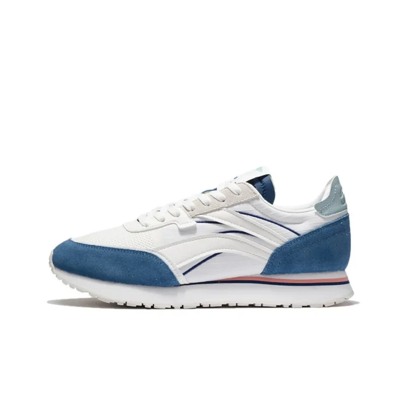 LiNing ChengFeng Slip Resistant Cushioning Abrasion Resistant Low Top Sports Casual Shoes White Blue-0