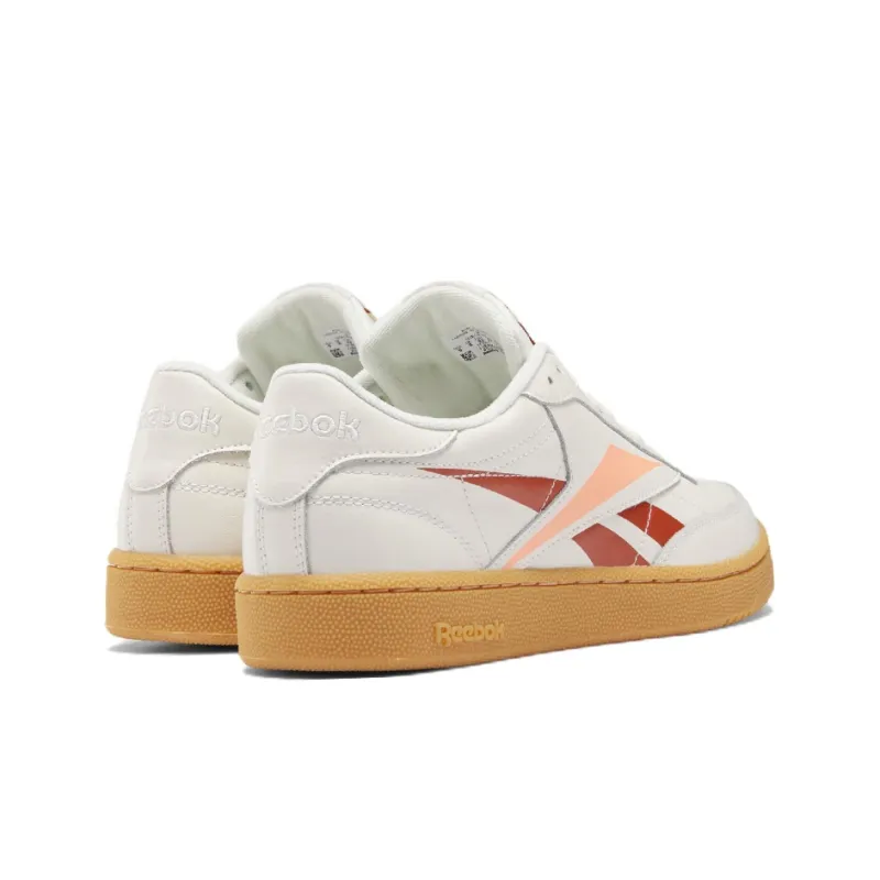 Reebok Club C Anti-Slip And Wear-Resistant Lightweight Low-Top Skateboard Shoes Men's White Red-3