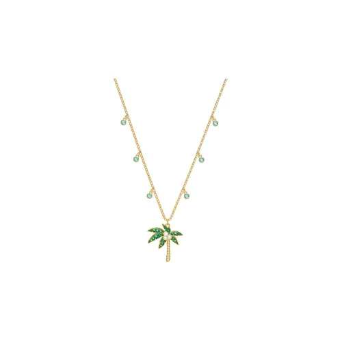 Swarovski Lime Palm Tree Necklaces Women's
