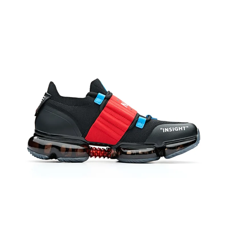 Anta SEEED Zero Bound Cushioned Slip-Resistant Abrasion-Resistant Breathable Low-Top Running Shoes Men's Black Red-1