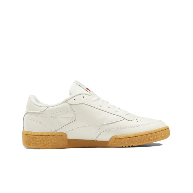 Reebok Club C Anti-Slip And Wear-Resistant Lightweight Low-Top Skateboard Shoes Men's White Red-1