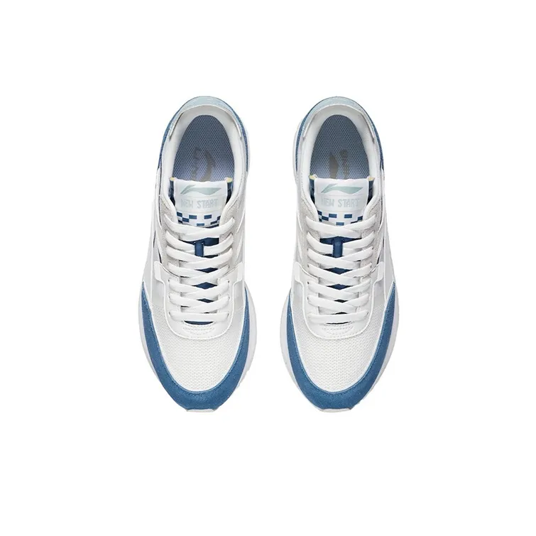 LiNing ChengFeng Slip Resistant Cushioning Abrasion Resistant Low Top Sports Casual Shoes White Blue-3