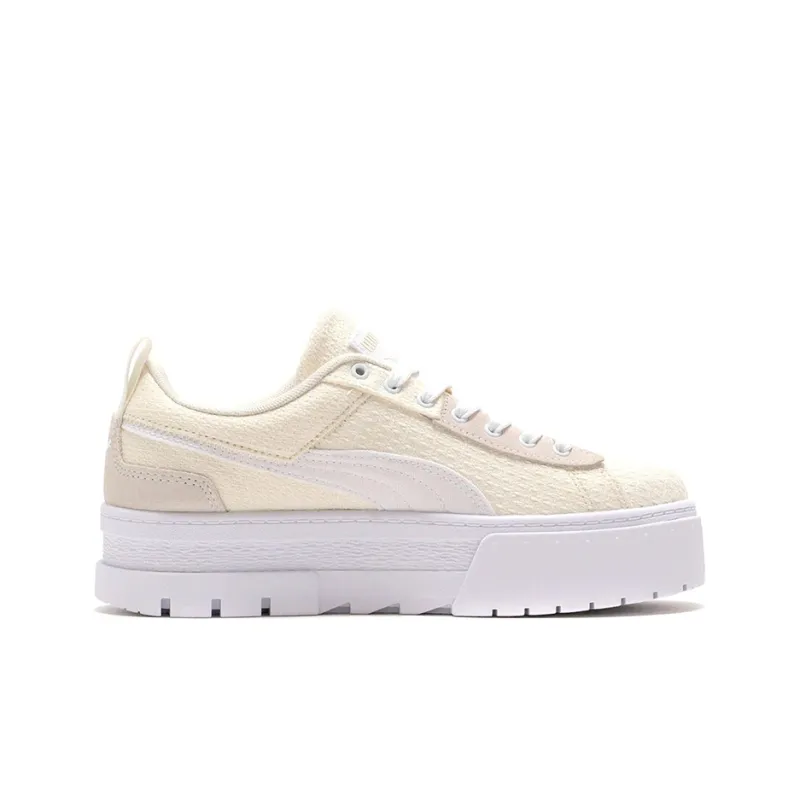 PUMA Mayze Patchwork Thick Sole Retro Casual Skateboarding Shoes White Women's-1