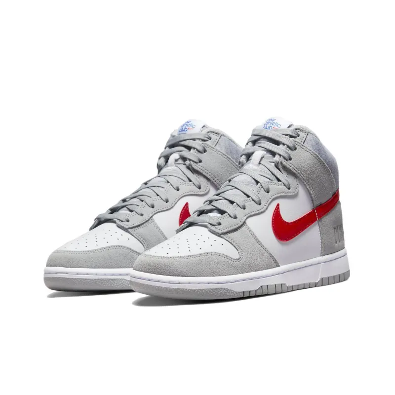 Nike Dunk High Light Smoke Grey Gym Red-2