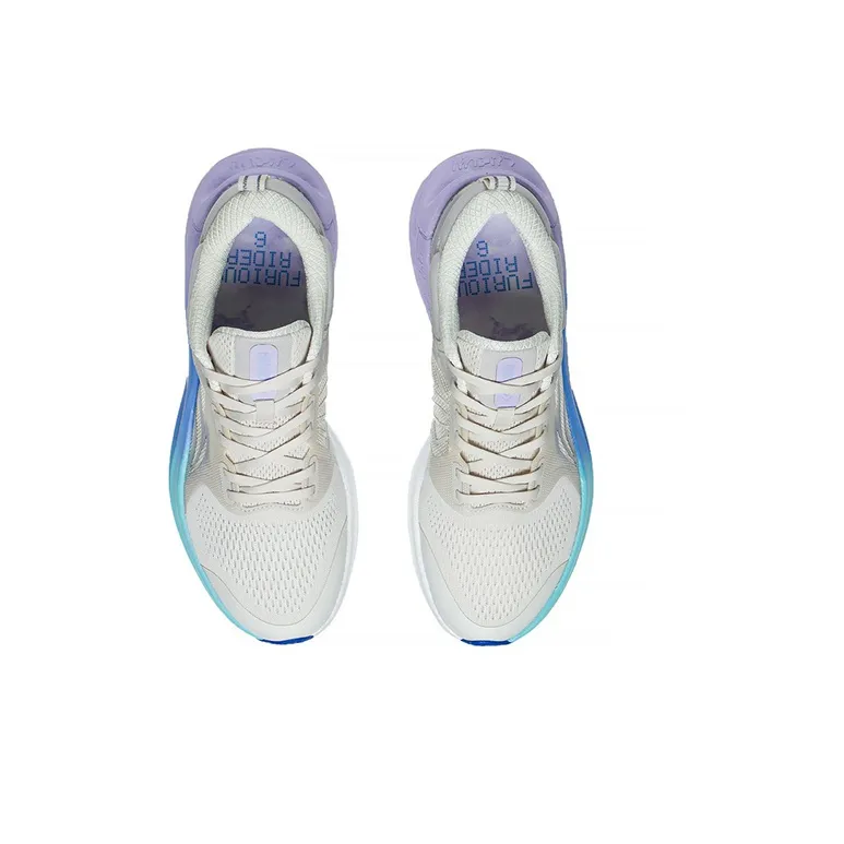 LiNing Furious Rider 6.0 Cushioning Anti-Slip And Wear-Resistant Low-Top Running Shoes Gray Blue Purple-3