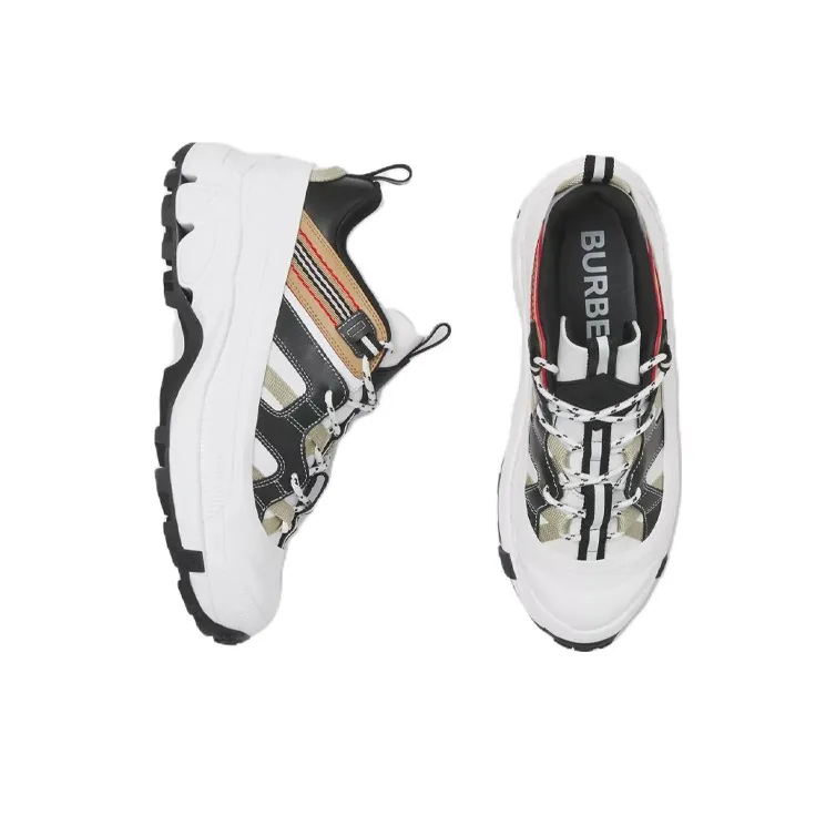 Burberry Arthur Low-Top Casual Shoes Men's White Brown-3