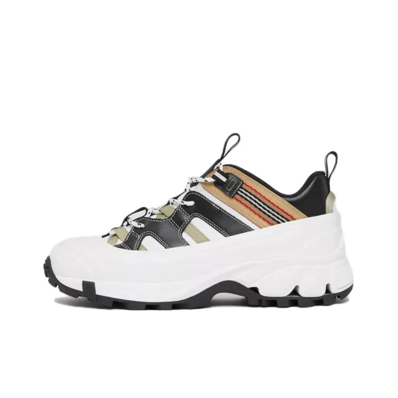 Burberry Arthur Low-Top Casual Shoes Men's White Brown-0