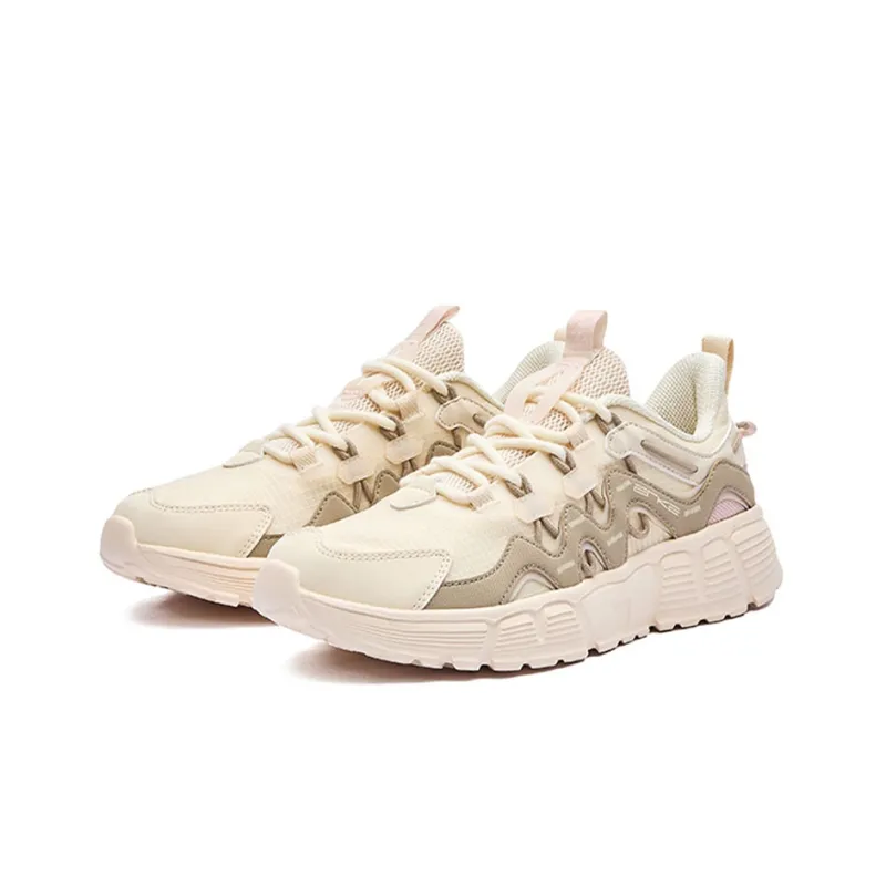 Erke Casual Shoes Women's Low Top White/Linen Gray-1