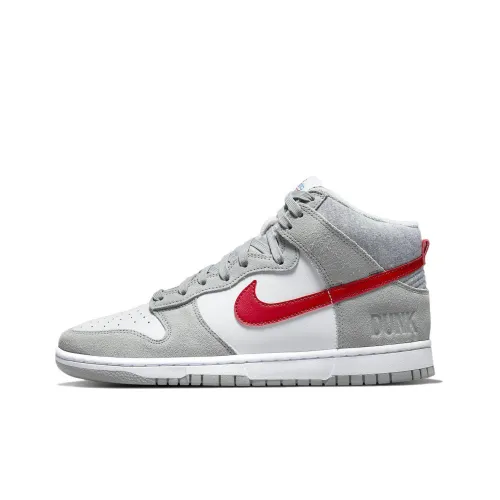 Nike Dunk High Light Smoke Grey Gym Red