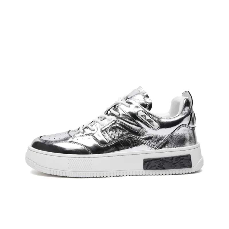 Anthony Miles Skateboard Shoes Men Low Top Silver-0