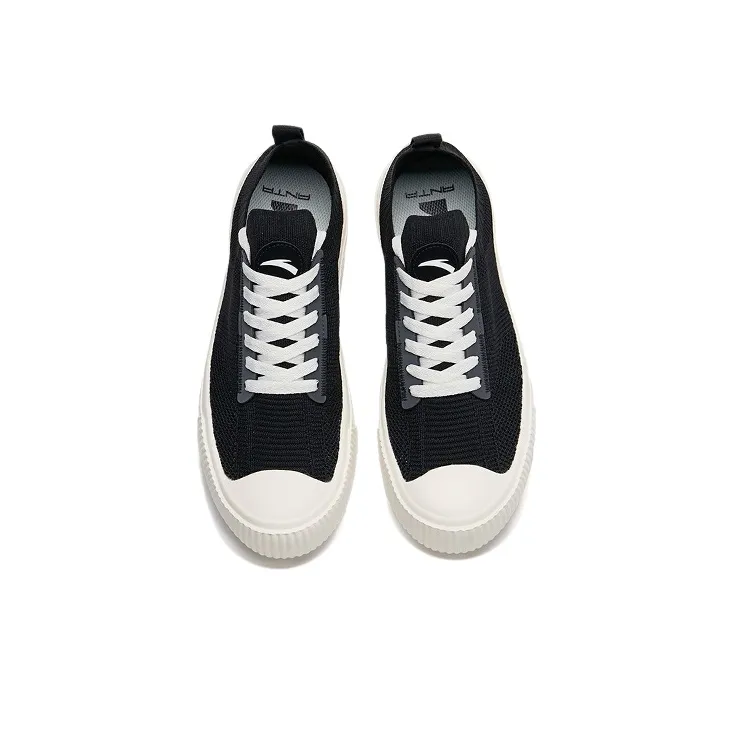 Anta Life Collection Wear resistant And Lightweight Low Top Casual Shoes Men's Black White-2