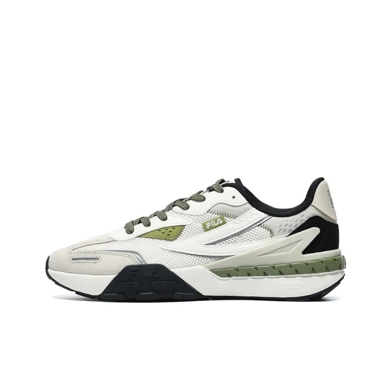 FILA Rapidride Paloma Cushioning Anti-Slip And Wear-Resistant Low-Top Casual Shoes Men's Milk White-0