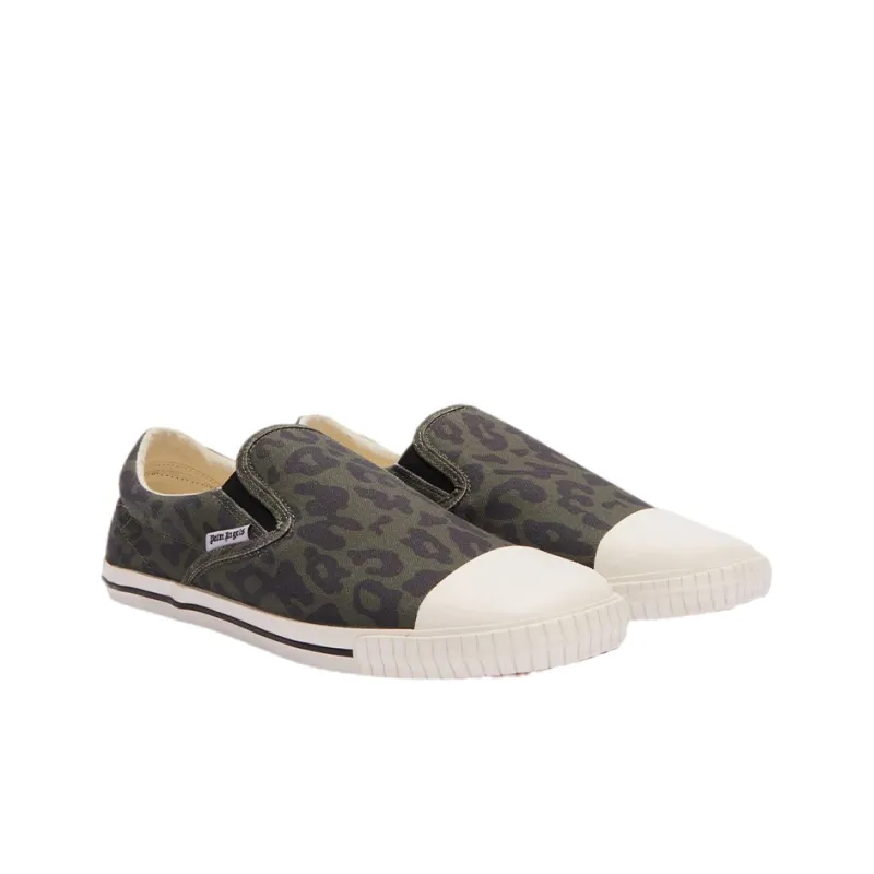 PALM ANGELS Low Top Canvas Shoes Men's Army Green-2