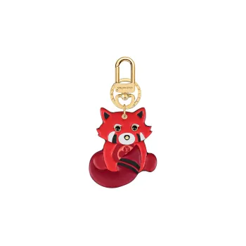 LOUIS VUITTON Metal Leather Pendant Women's Red
