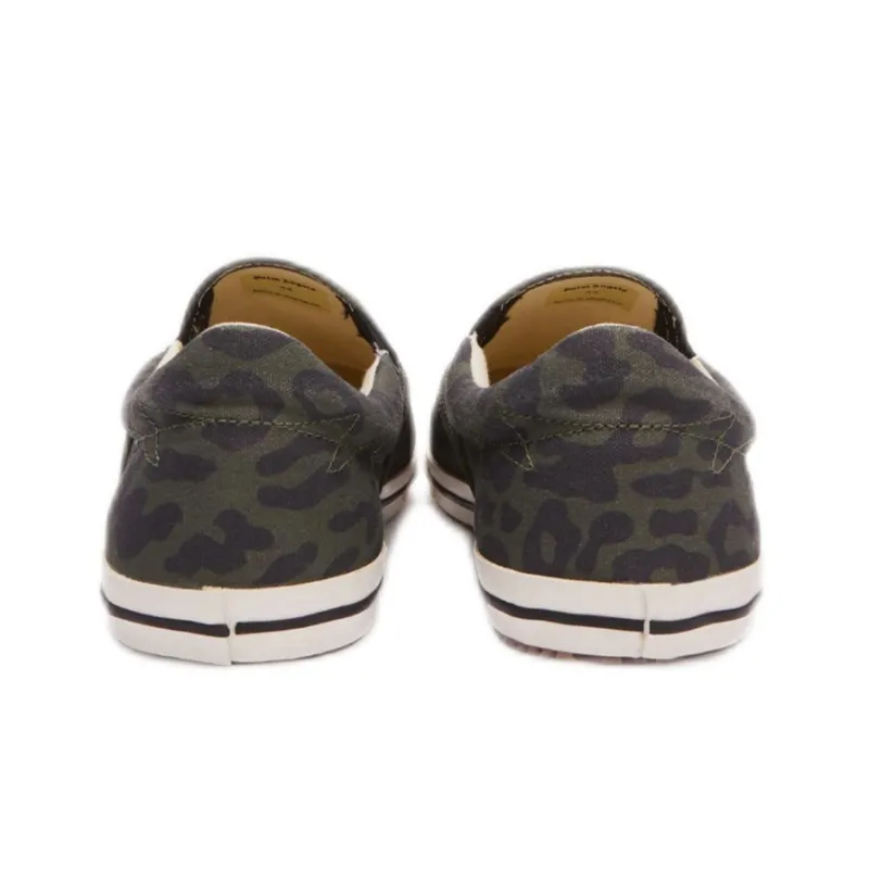 PALM ANGELS Low Top Canvas Shoes Men's Army Green-3