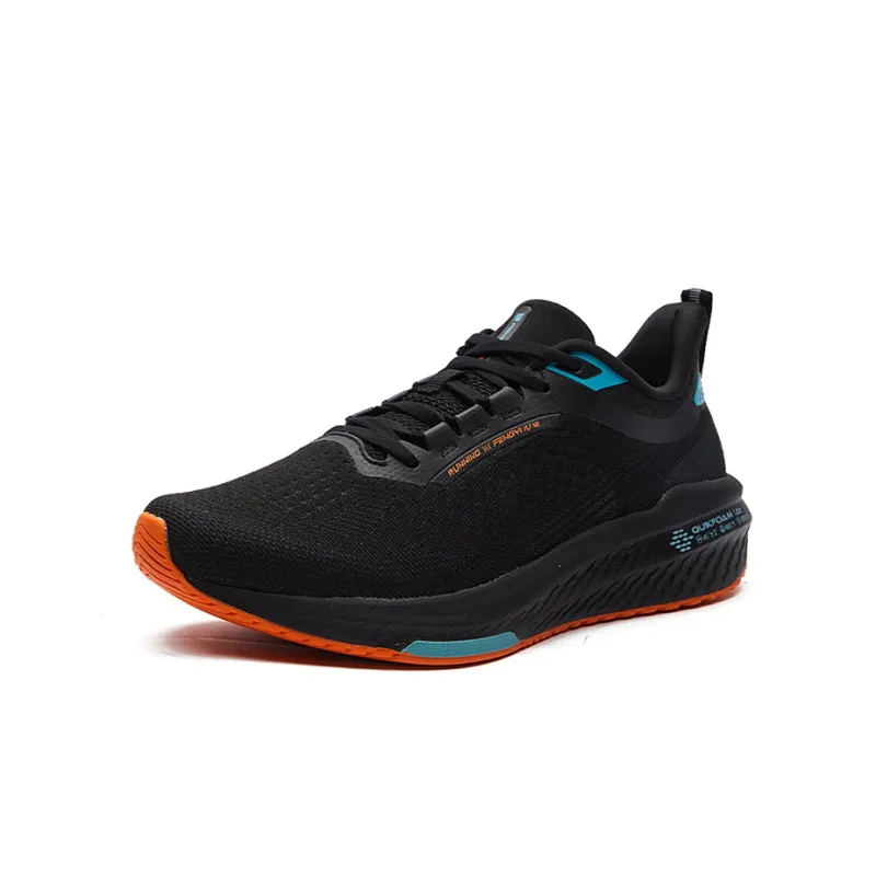 361° Slip-Resistant Breathable Low-Top Running Shoes Men's Black Green-2