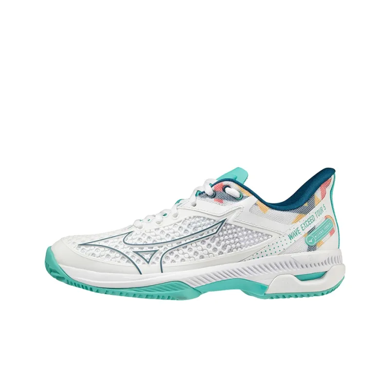 Mizuno Wave Exceed Tour 5 Tennis Shoes Women's Low-Top White/Blue-0