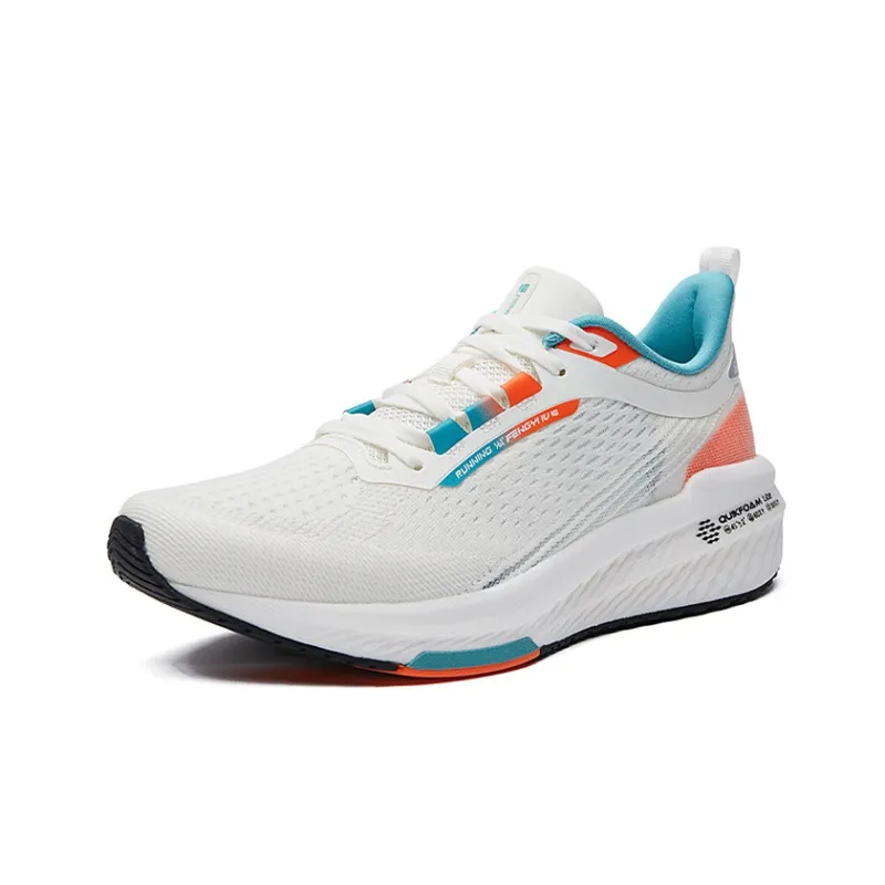 361° Slip Resistant And Breathable Low Top Running Shoes Men's White Green-2