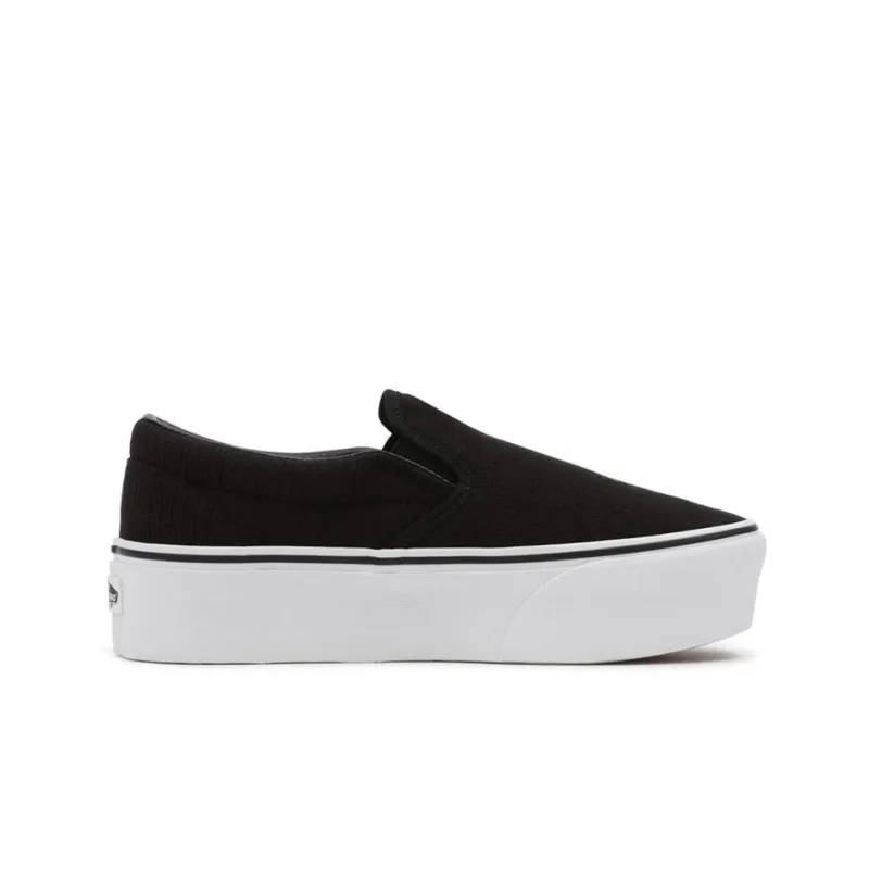 Vans Rib Knit Slip On Stackform 'Black White'-1