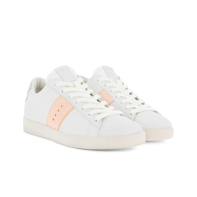 Ecco Street Light Series Stylish Skateboarding Shoes Women's White-3